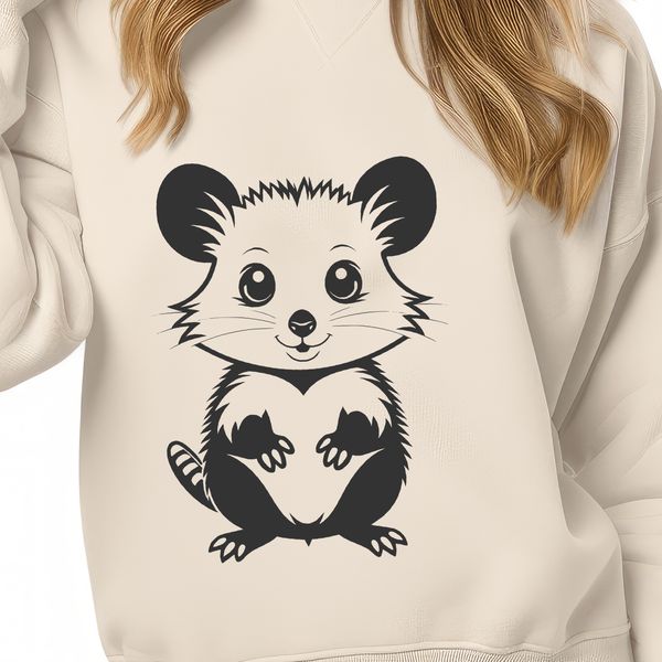 Adorable Wild Possum Illustration A high-quality illustration of a possum in a natural setting.