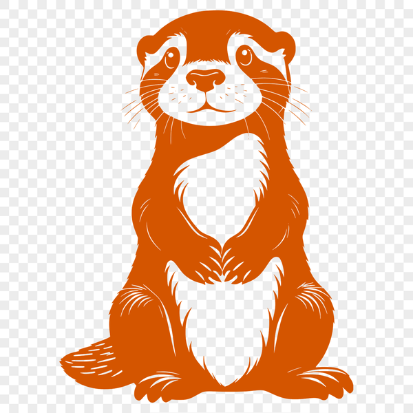 Whimsical Water Otter Vector Art Vector illustration of a playful otter in a natural aquatic environment
