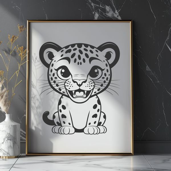 American Panther Clip Art SVG A large feline predator from the Americas, illustrated in vector format.