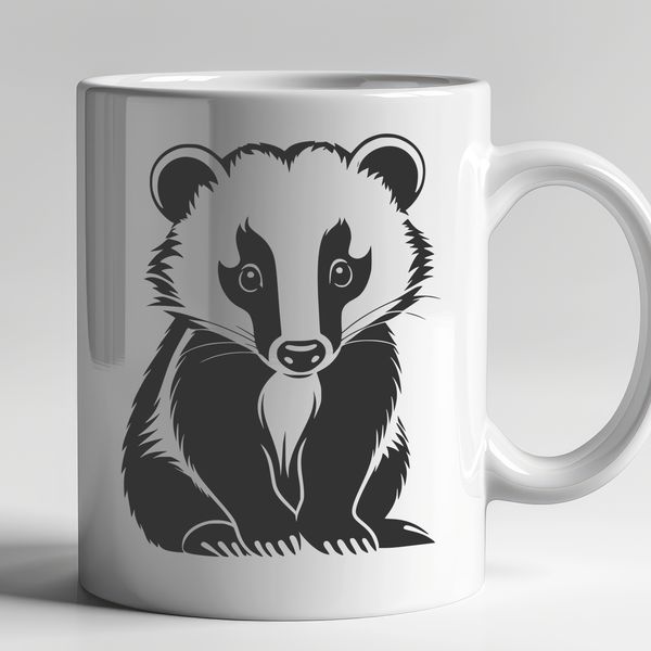 European Badger Vector Art A detailed vector illustration of a European badger in a natural environment.