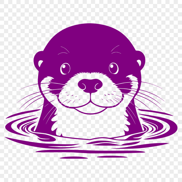 A stylized illustration of a playful otter in a vector format.