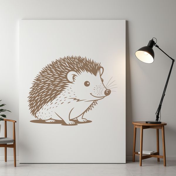 Beautiful Hedgehog Illustration A detailed illustration of a hedgehog, suitable for vector art and cutting machine designs.