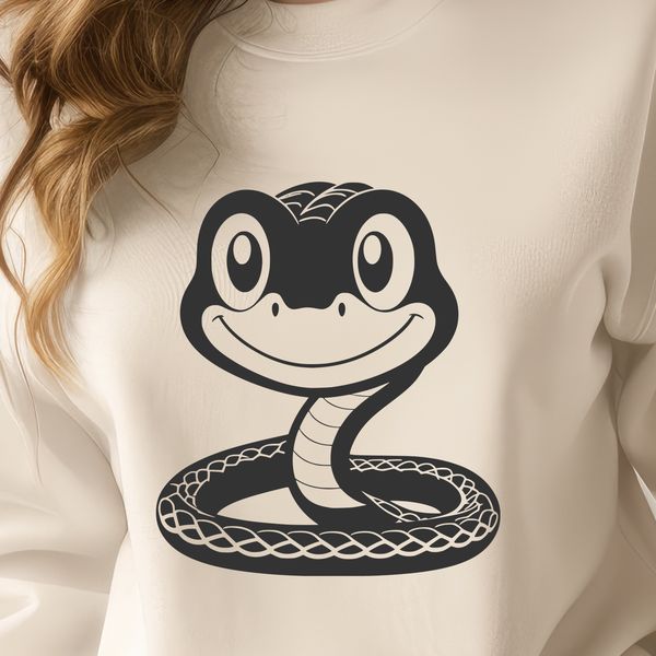 SVG Snake Clip Art A simple illustration of a reptile animal, suitable for vector design and cutting machine stencils.