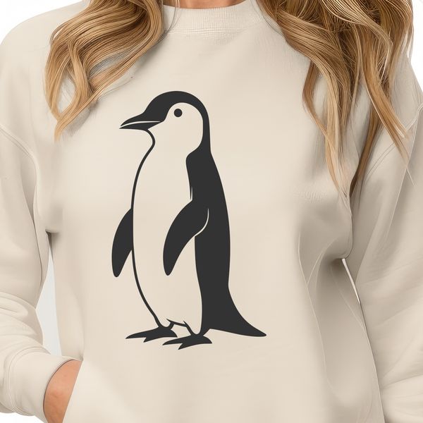 Creative Penguin Graphics Image Illustrated penguin in vector format, suitable for cutting machine designs and custom art projects.
