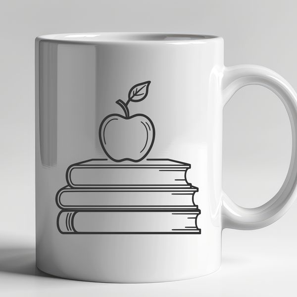 Vector Apple Book Design A digital illustration of a traditional apple book with a design that can be cut out using a cutting machine or laser cutter.