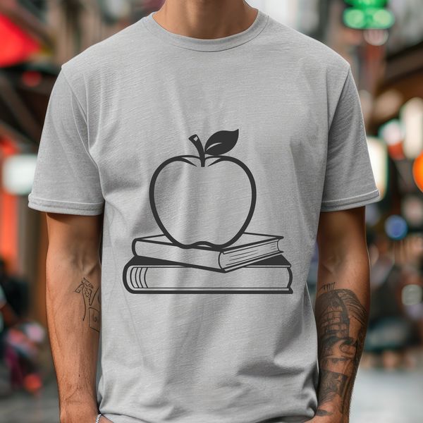 Wholesome Education Illustration A vector illustration of a book with an apple motif, suitable for educational materials or craft projects.