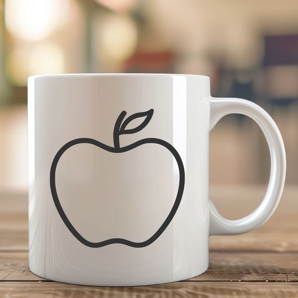 Delicious Red Apple Vector Graphic A high-resolution vector illustration of a single red apple with green leaves.