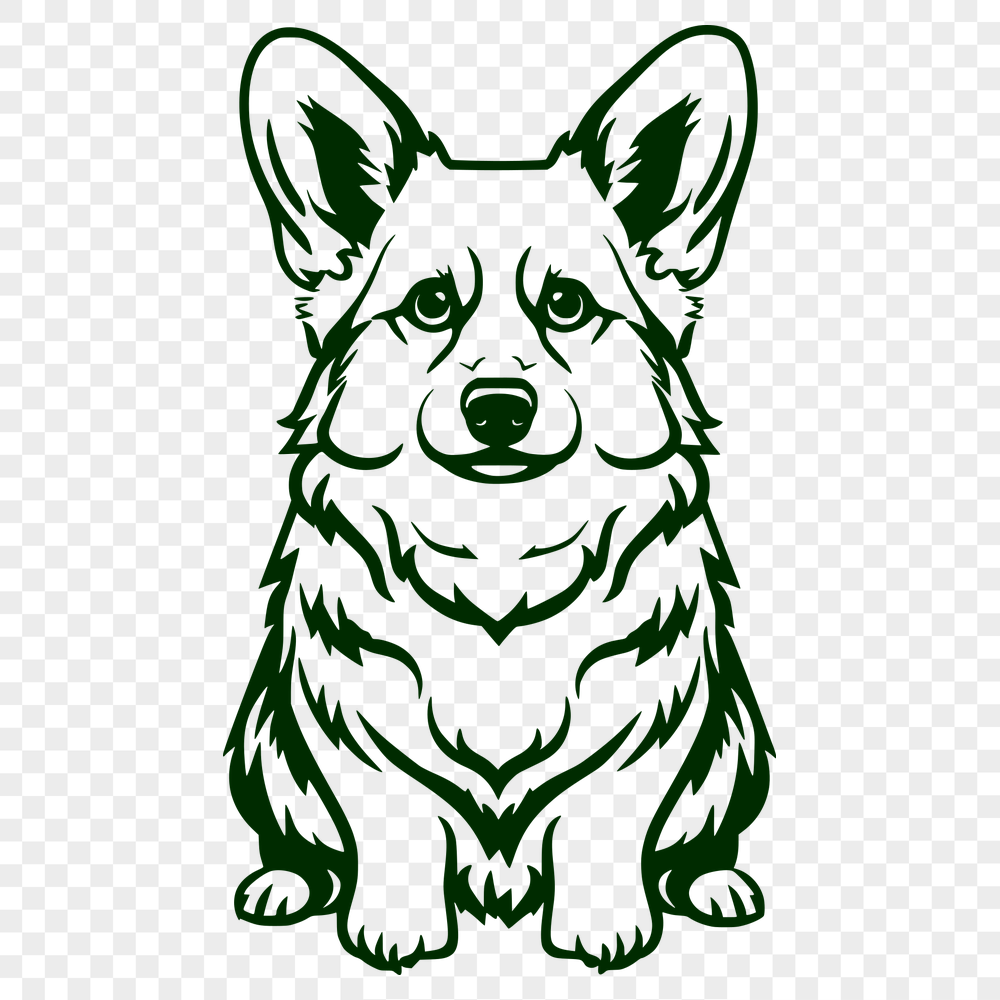 Artistic Sitting Corgi DXF