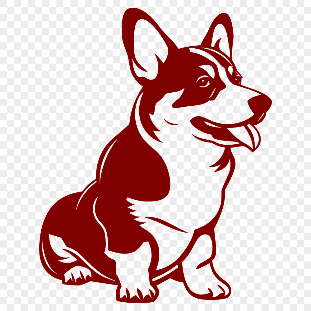 Unique Sitting Corgi Illustration