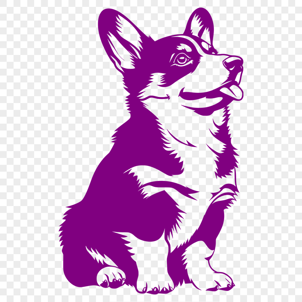 Free Sitting Corgi Decal