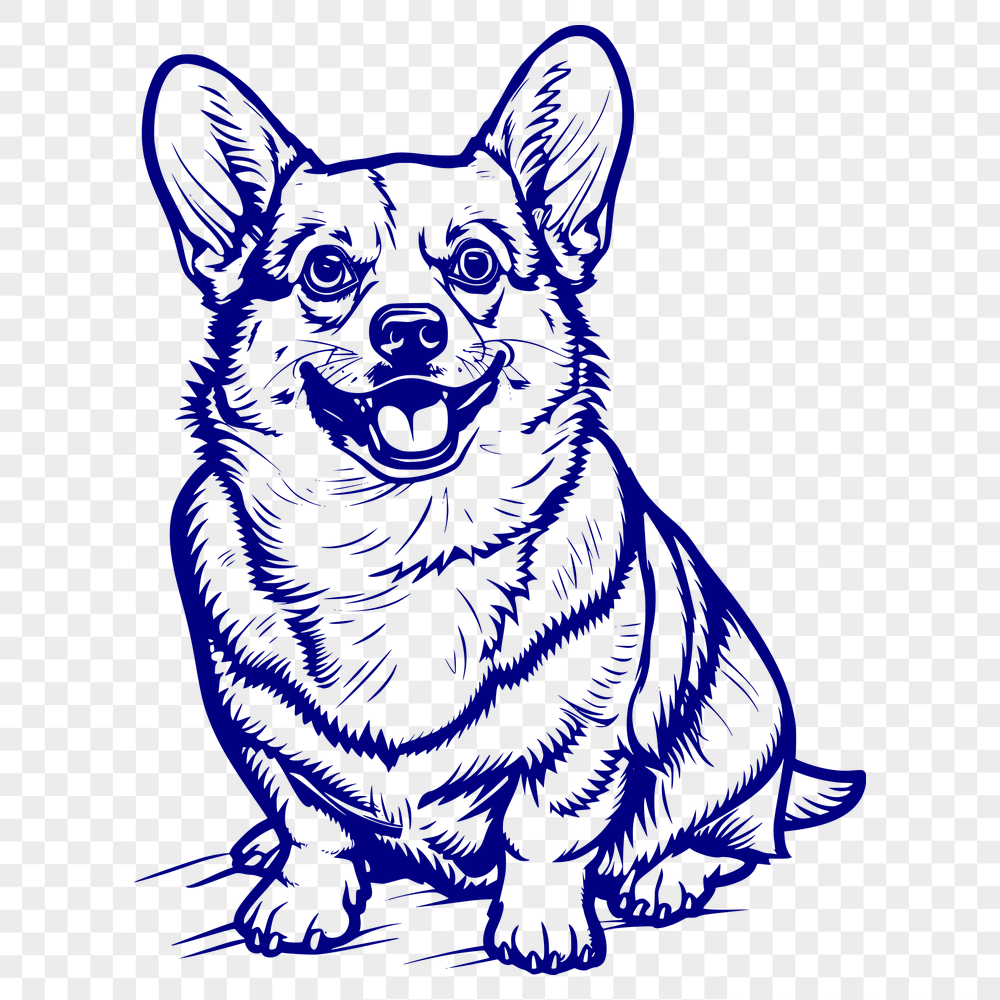 Beautiful Corgi Digital Drawing