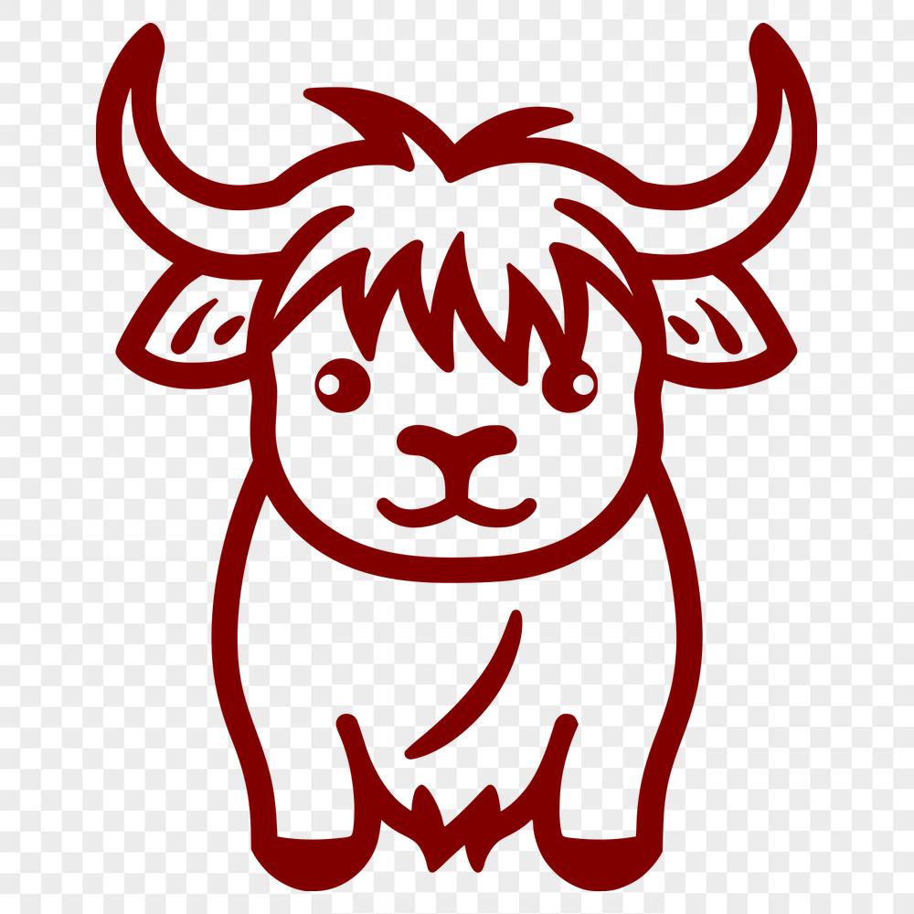 Free Unique Cow Simple Line Drawing