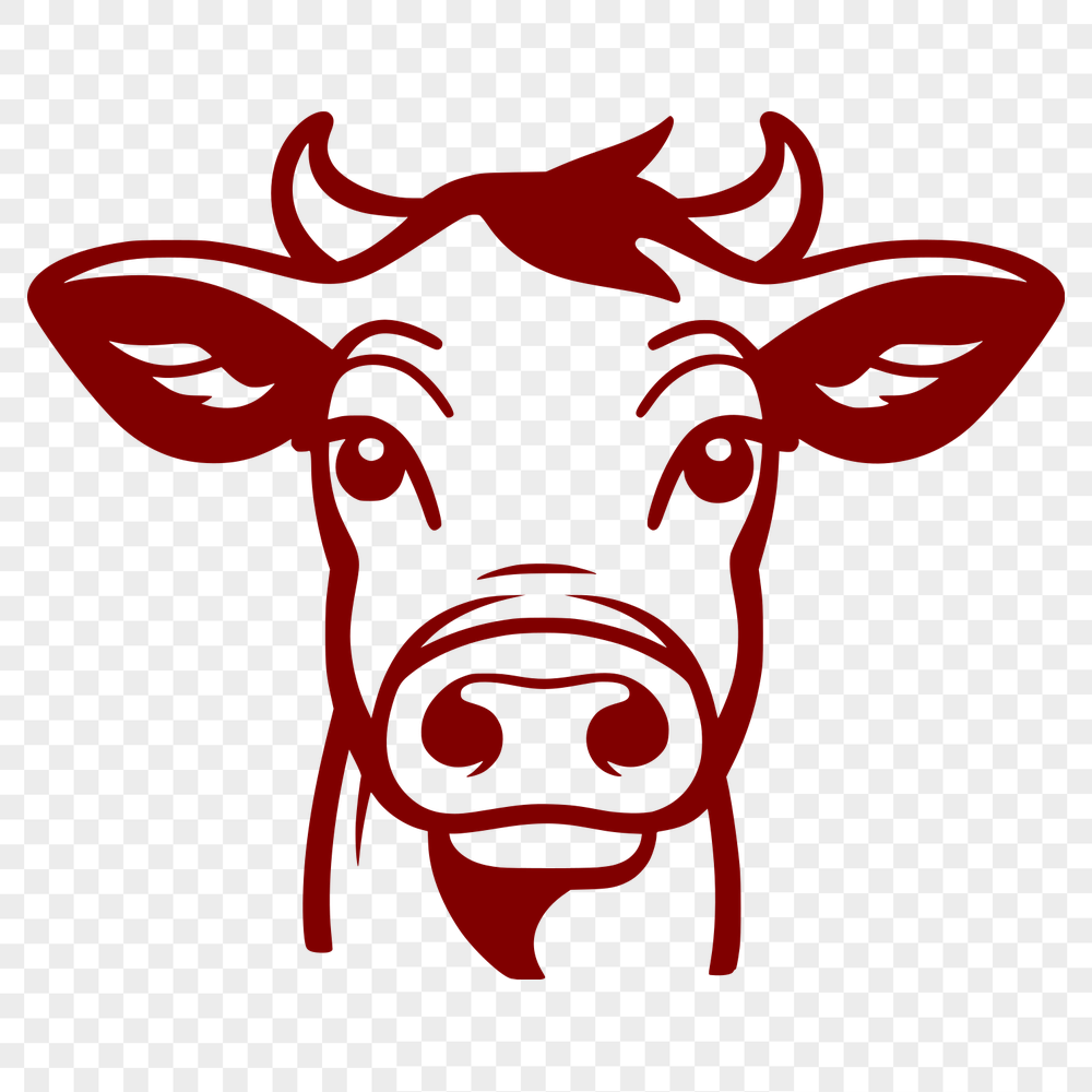 Beautiful Cow Simple Line Drawing