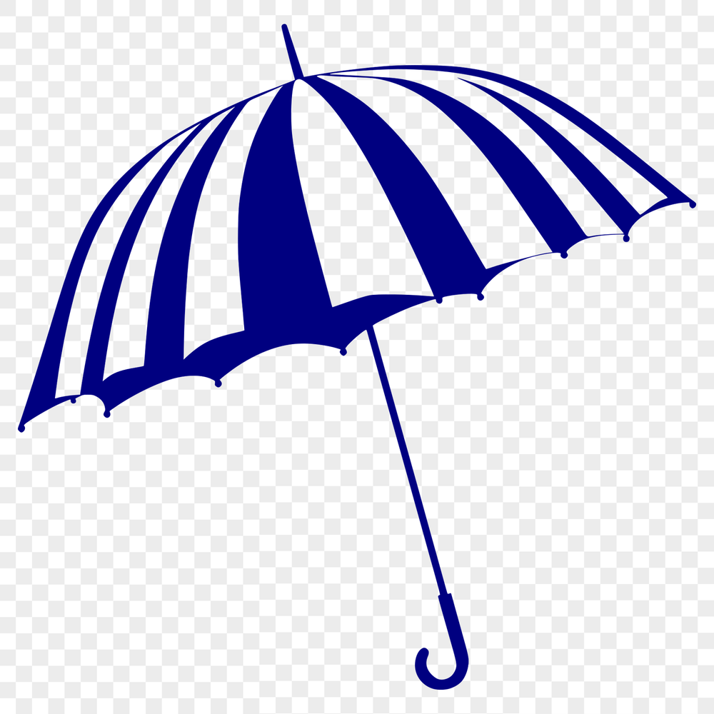 Waterproof Companion Vector Art Vector illustration of an open umbrella on a rainy day.