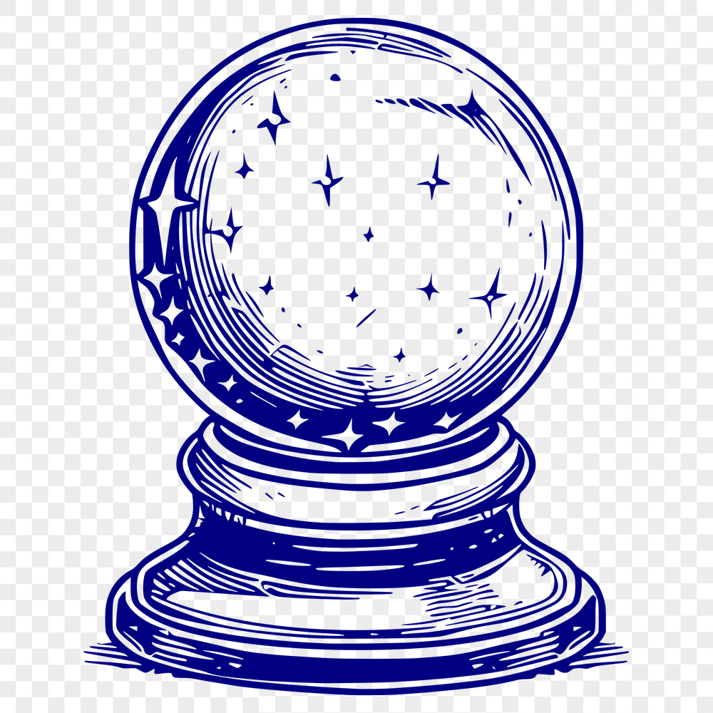 Unique Crystal Ball Vector Drawing