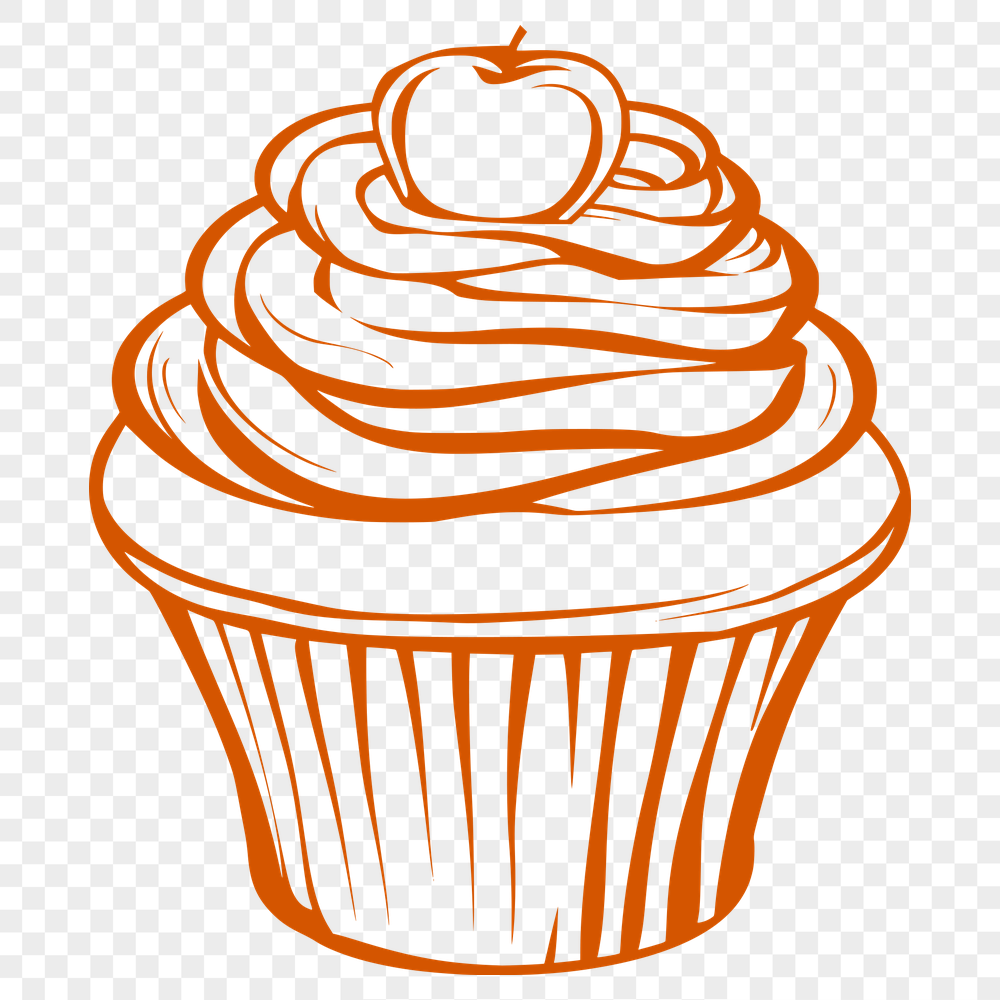 Free Beautiful Cupcake Digital Drawing