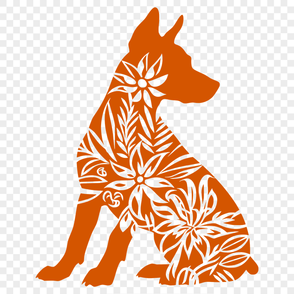 Creative Sitting Doberman Pinscher PNG