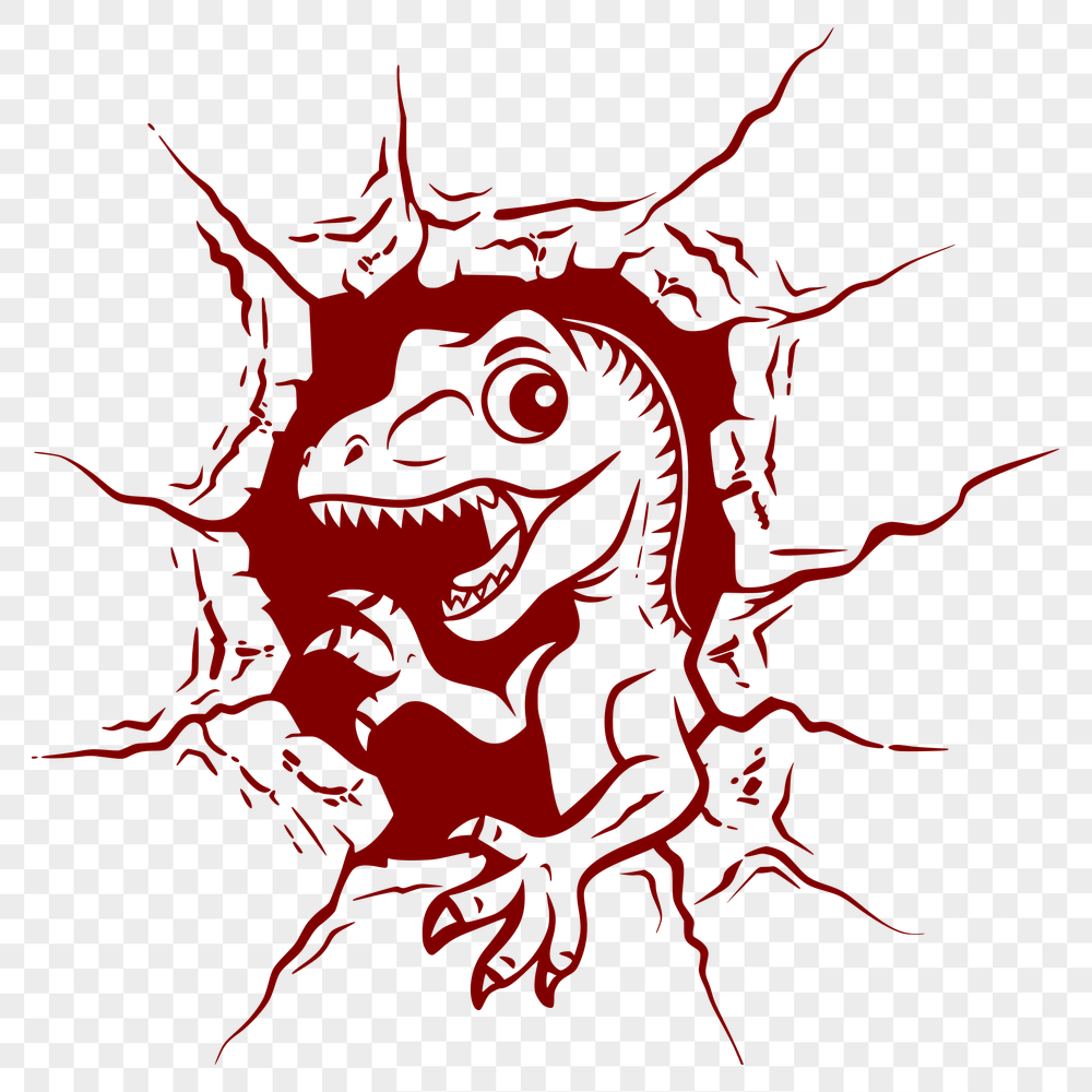 Free Dinosaur Smashing Through Wall SVG