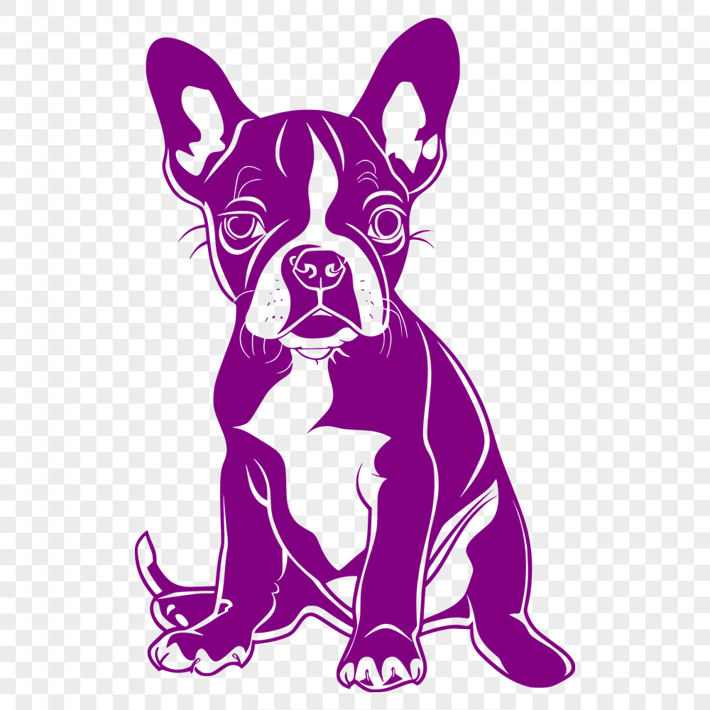 Unique Sitting Dog Digital Drawing