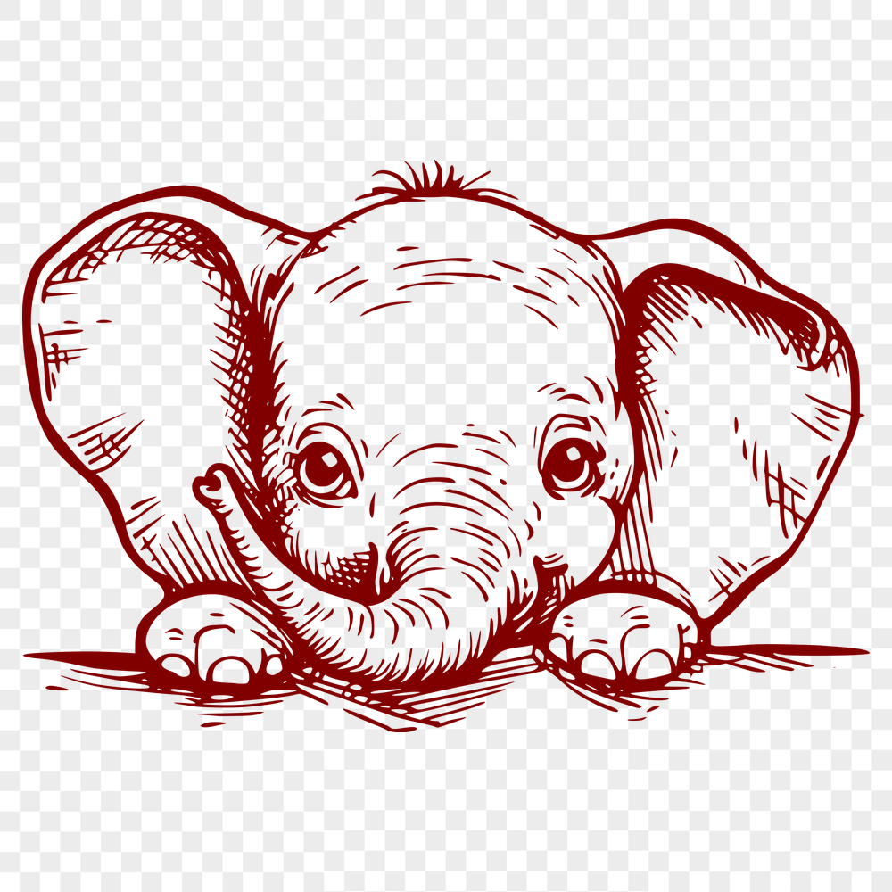 Peeking Elephant Vector Image