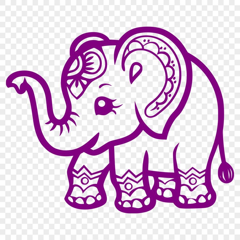 Creative Standing Elephant Vector Illustration