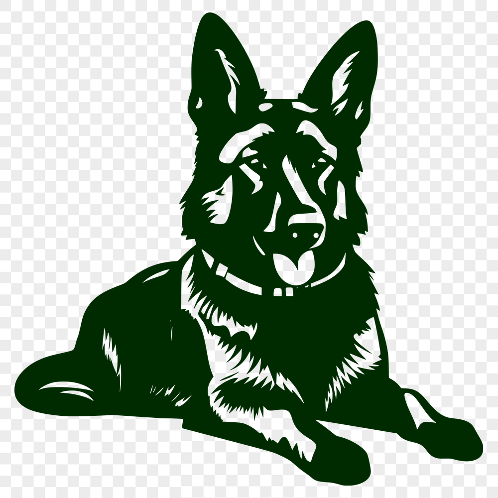 Stunning Laying German Shepherd Vector Drawing