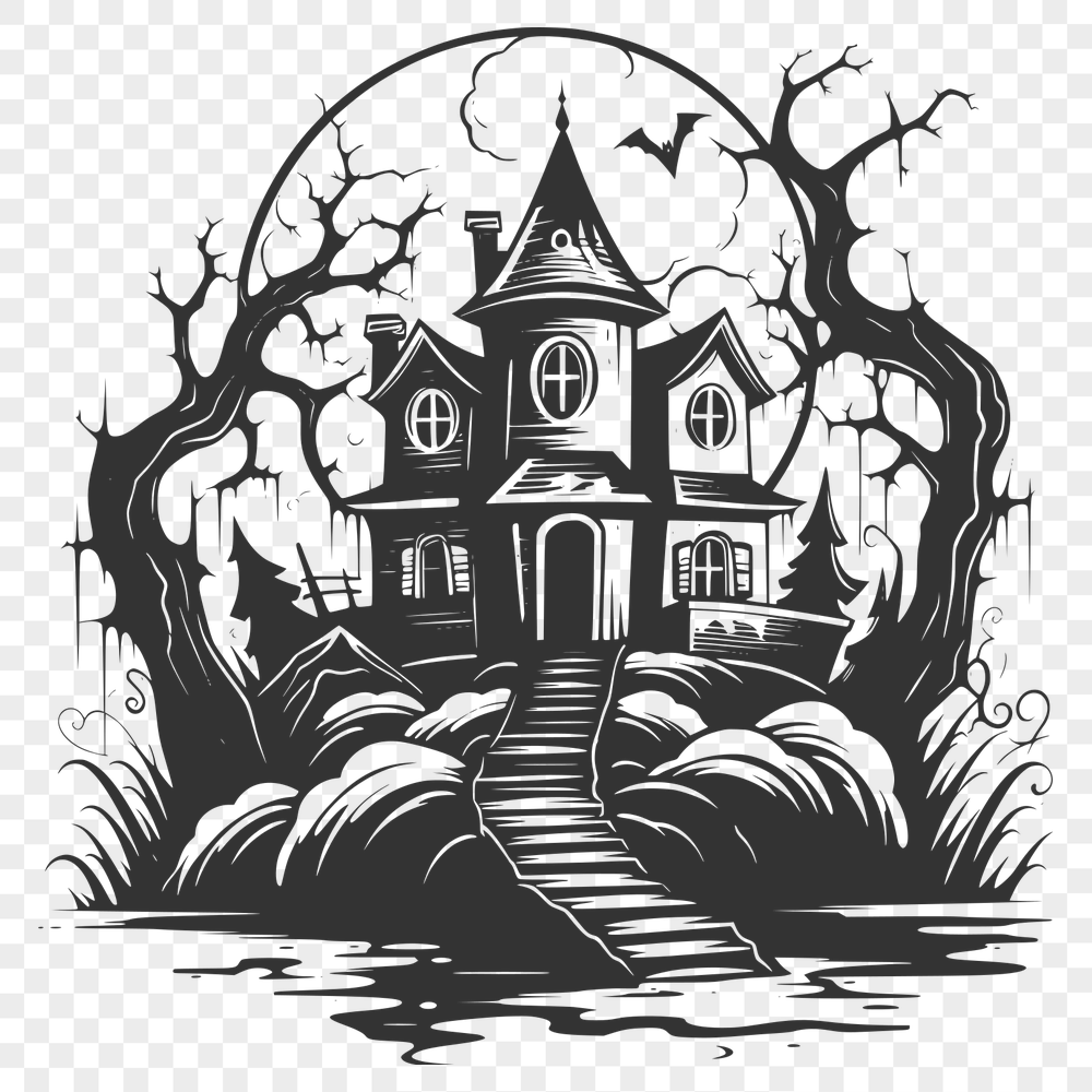 Stunning Haunted House PNG