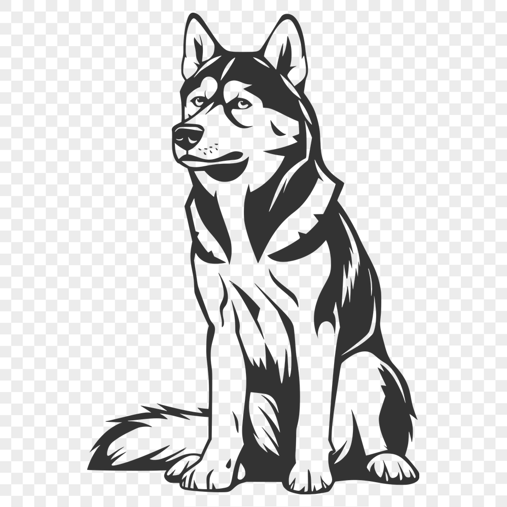 Sitting Husky Vector Illustration