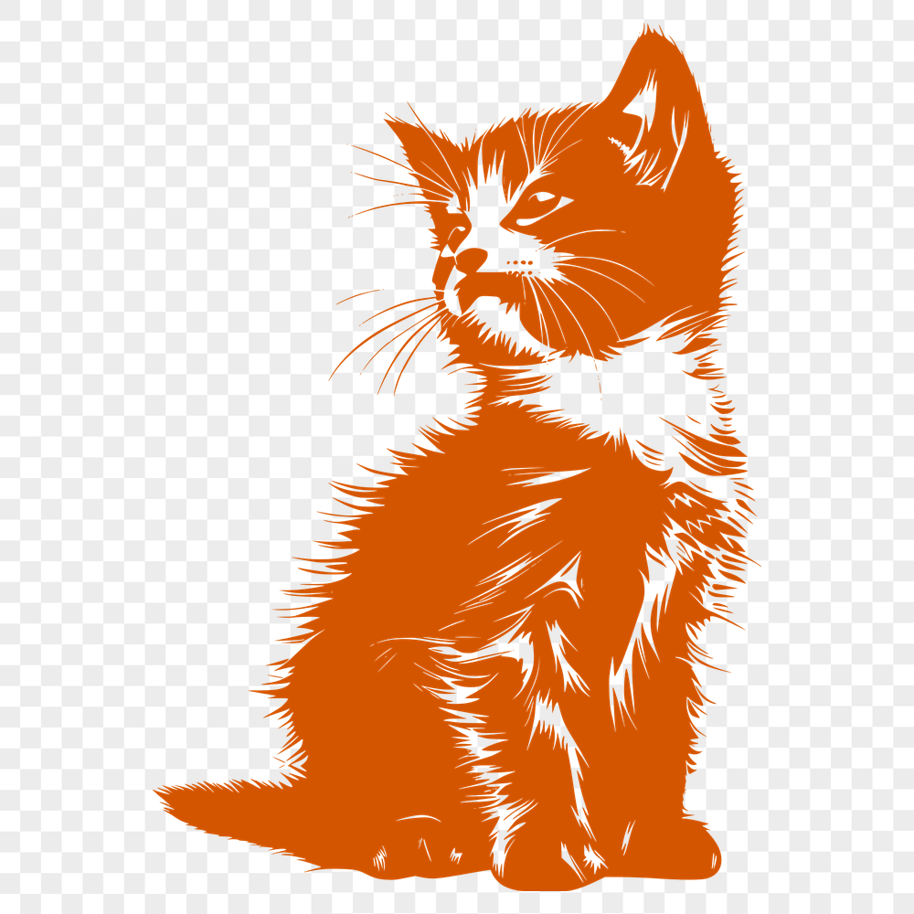 Artistic Sitting Cat Stencil