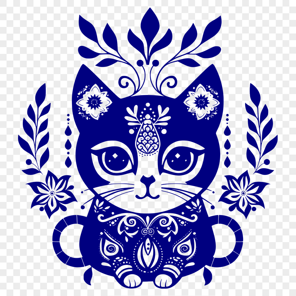 Ornate Laying Kitten PNG