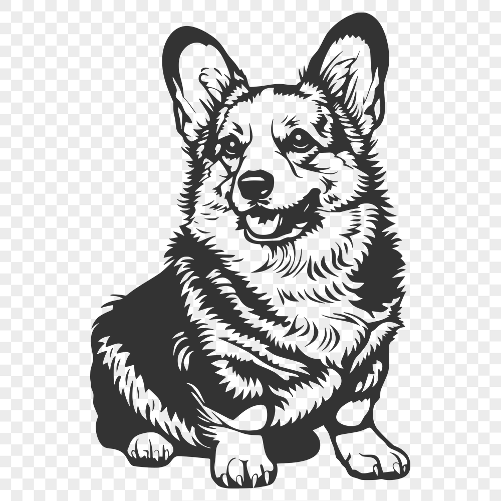 Unique Sitting Welsh Corgi Clipart