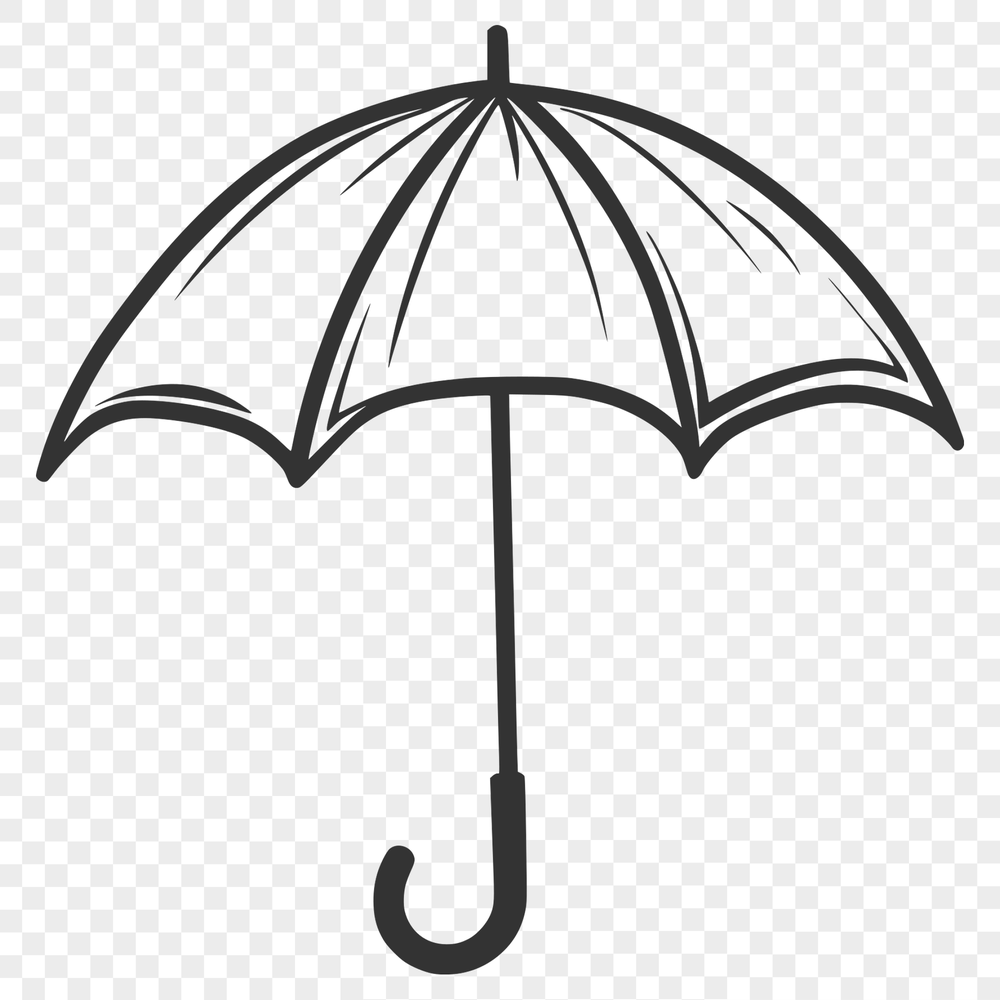 A colorful illustration of an umbrella with rain droplets on its fabric. A detailed illustration of a colorful umbrella with rain droplets on its fabric.