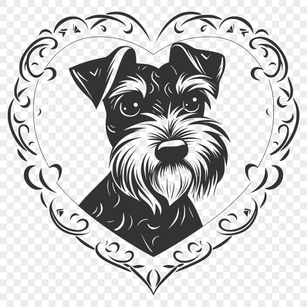 Artistic Miniature Schnauzer In SVG & DXF