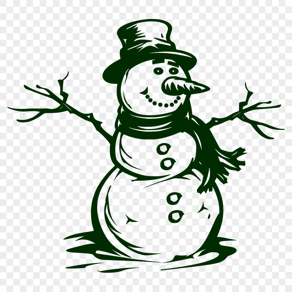 Unique Snowman In SVG & PNG