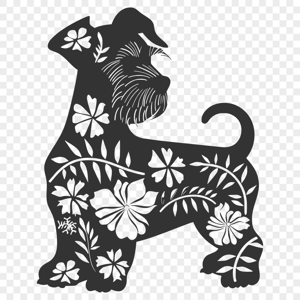 Beautiful Miniature Schnauzer Stencil