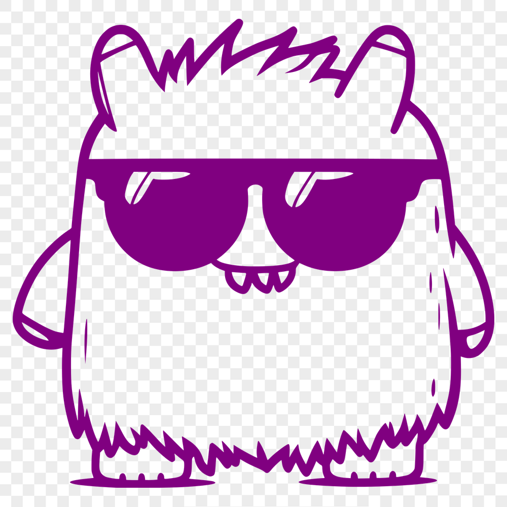 Monster Wearing Sunglasses Artwork PDF - Free Commercial Use