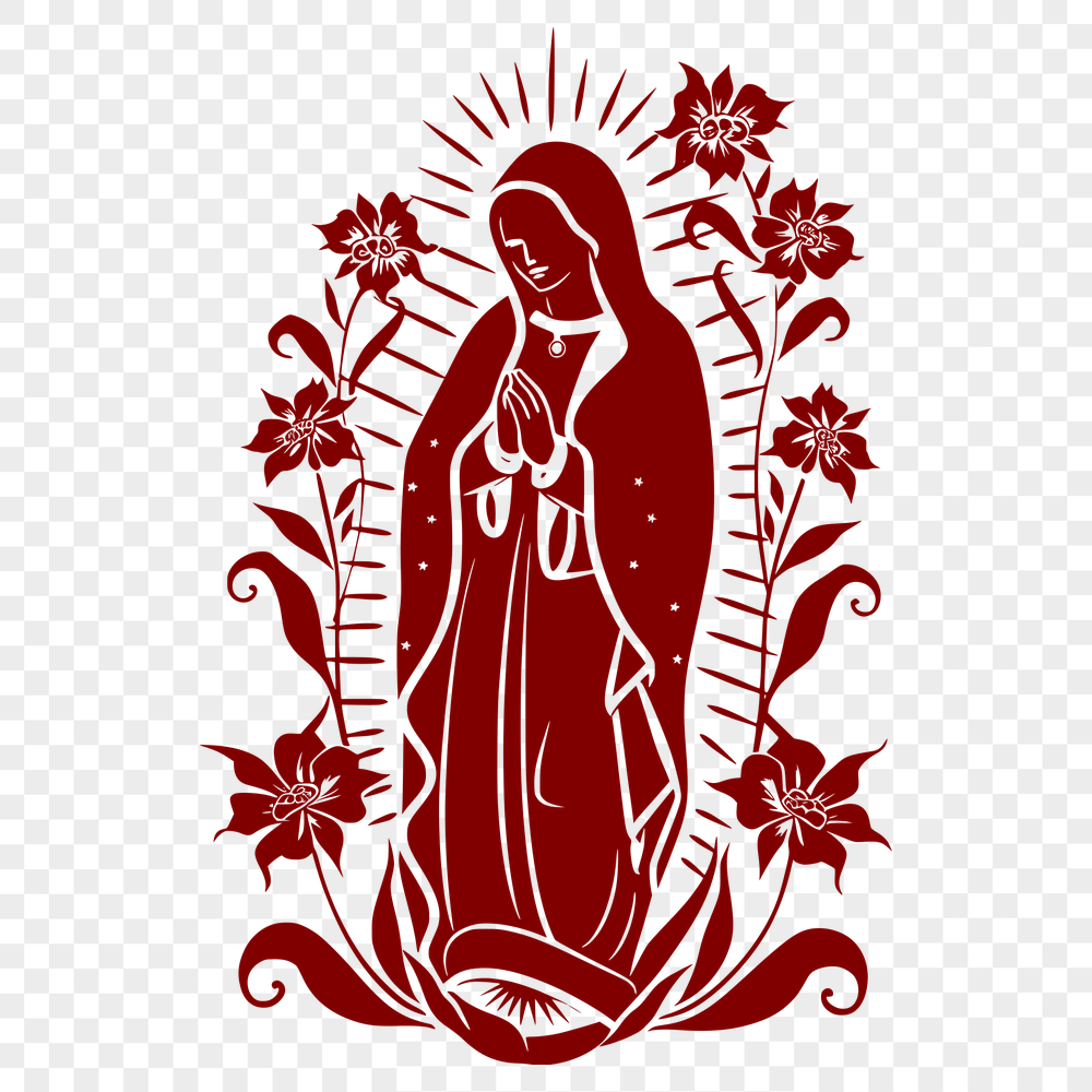 Floral Our Lady Of Guadalupe  Printable Artwork