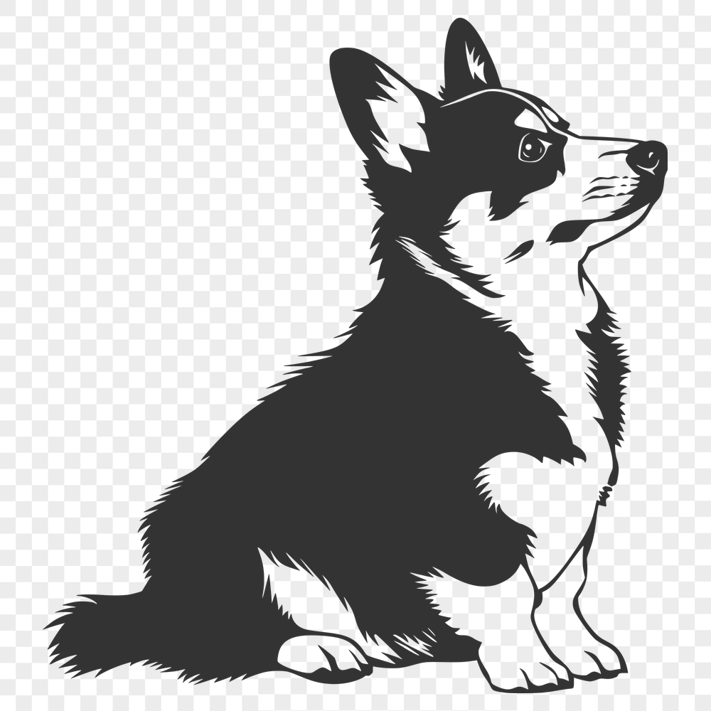 Beautiful Sitting Corgi Printable Image