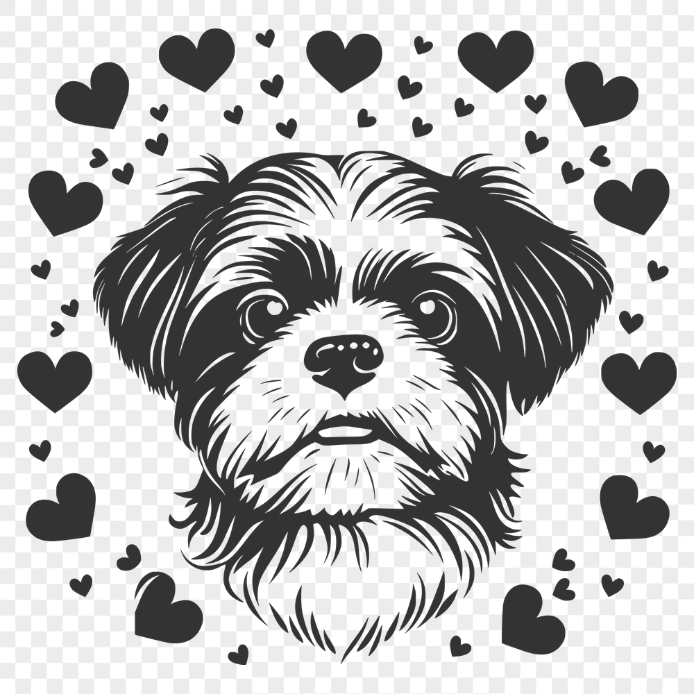 Artistic Shih Tzu Clip Art