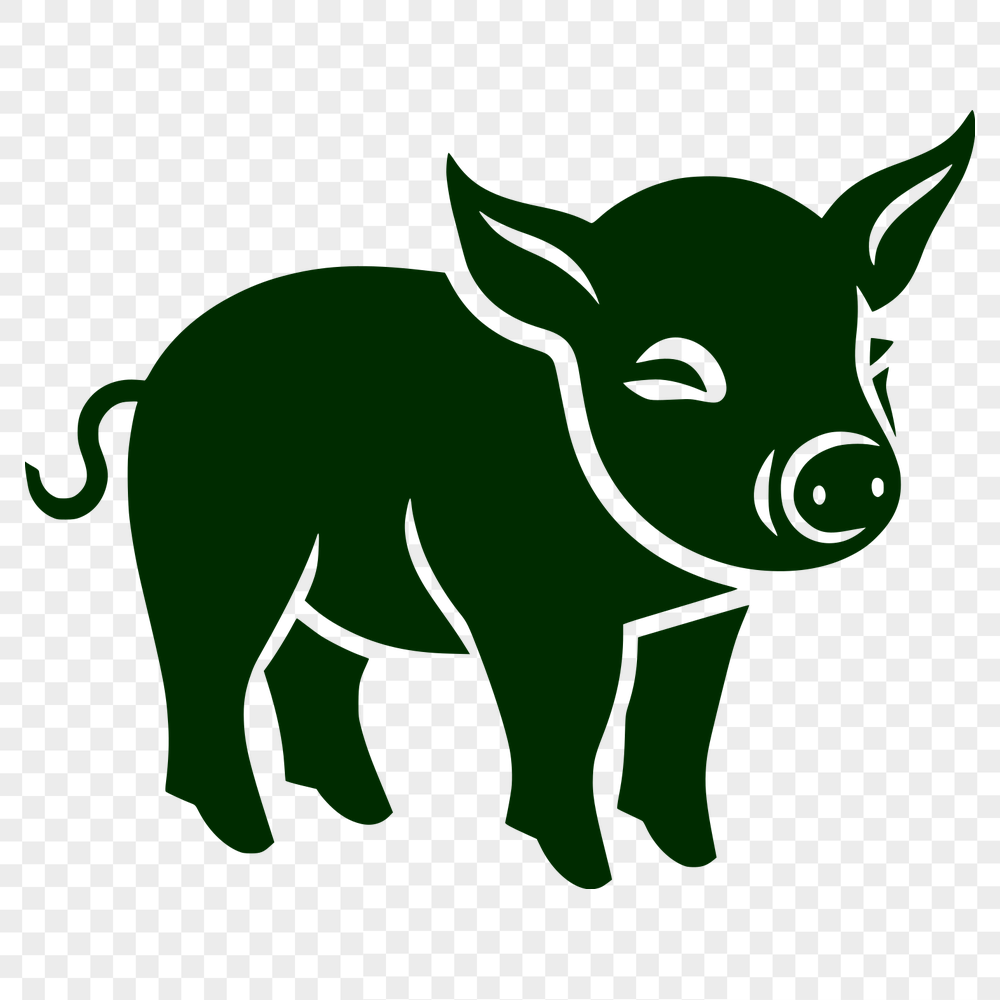 Beautiful Standing Pig SVG