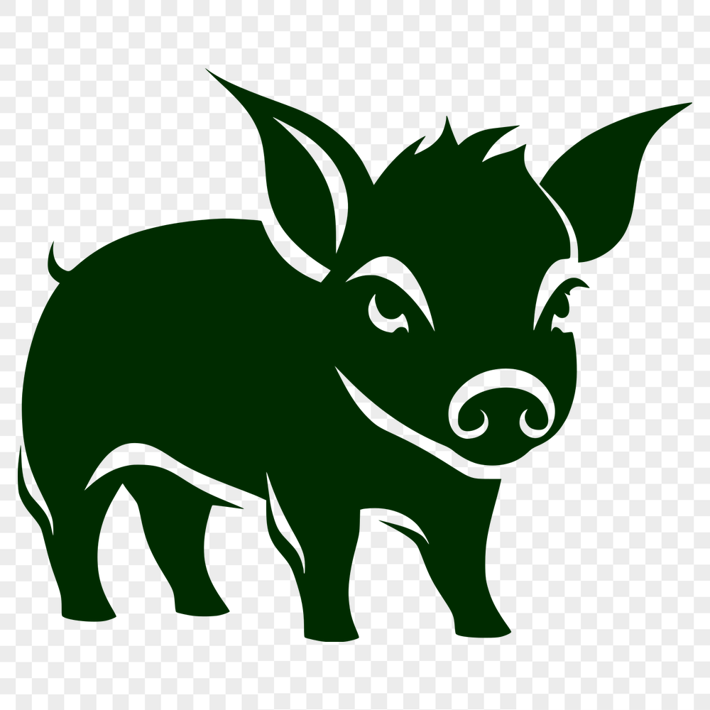 Unique Pig SVG, PNG, PDF And DXF Files