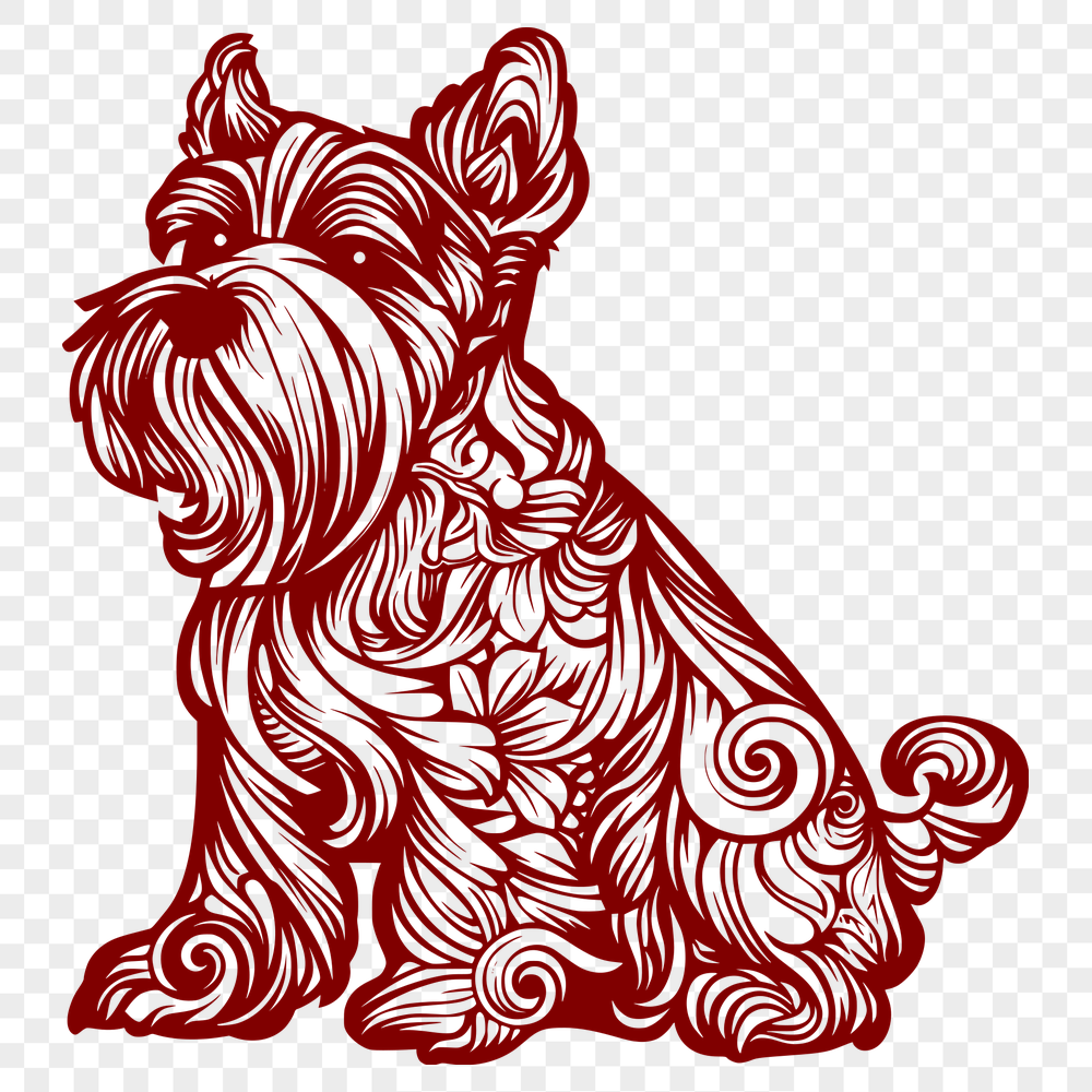 Beautiful Sitting Miniature Schnauzer DXF