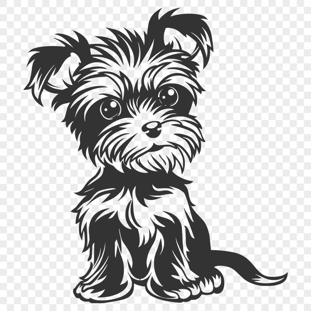 Stunning Yorkshire Terrier Vector Drawing