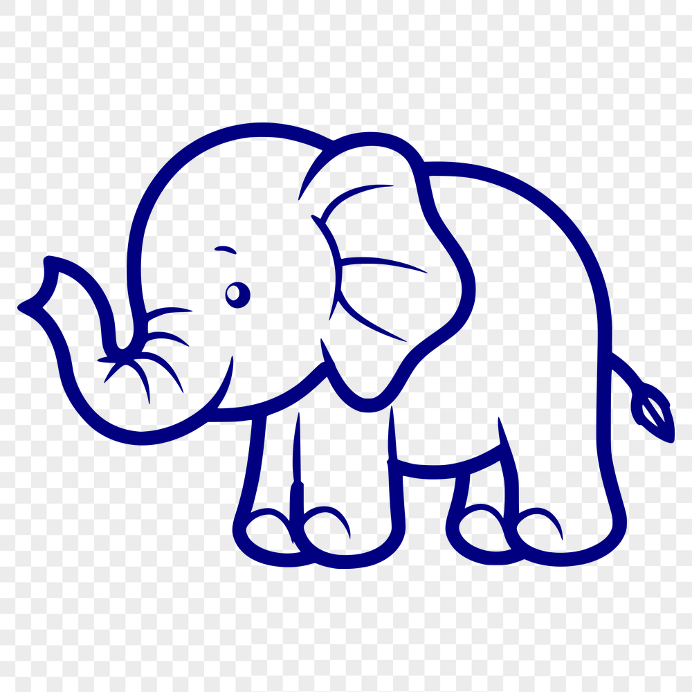 Artistic Standing Elephant Digital Drawing