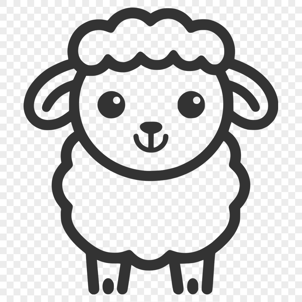 Beautiful Sheep SVG, PNG, PDF And DXF Files