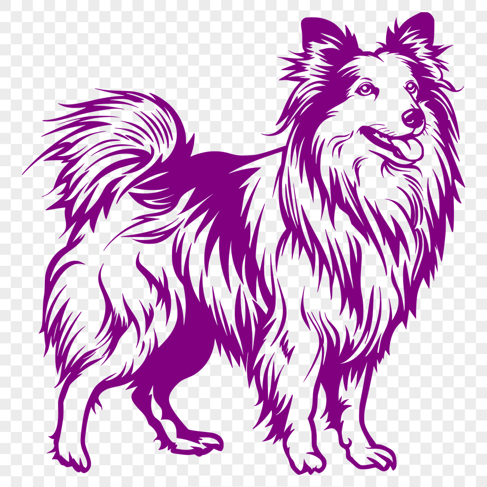 Standing Shetland Sheepdog Vector Craft File