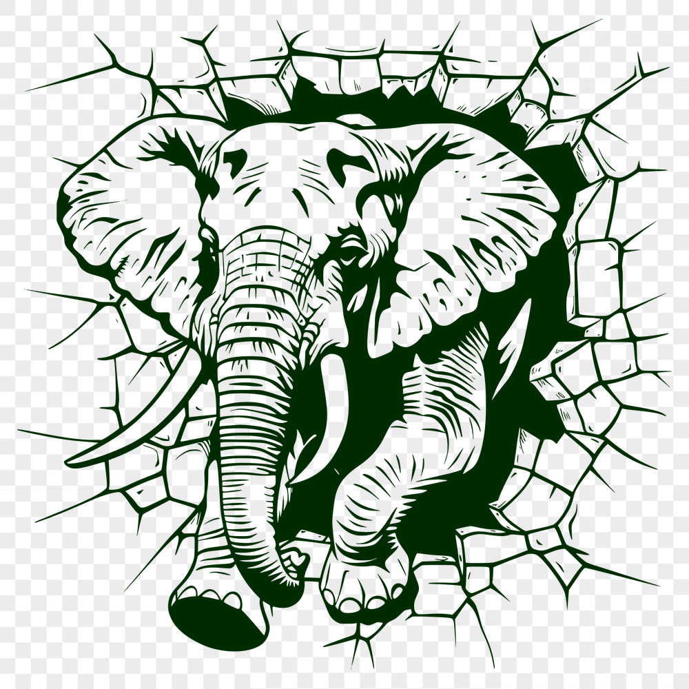 Free Elephant Digital Drawing