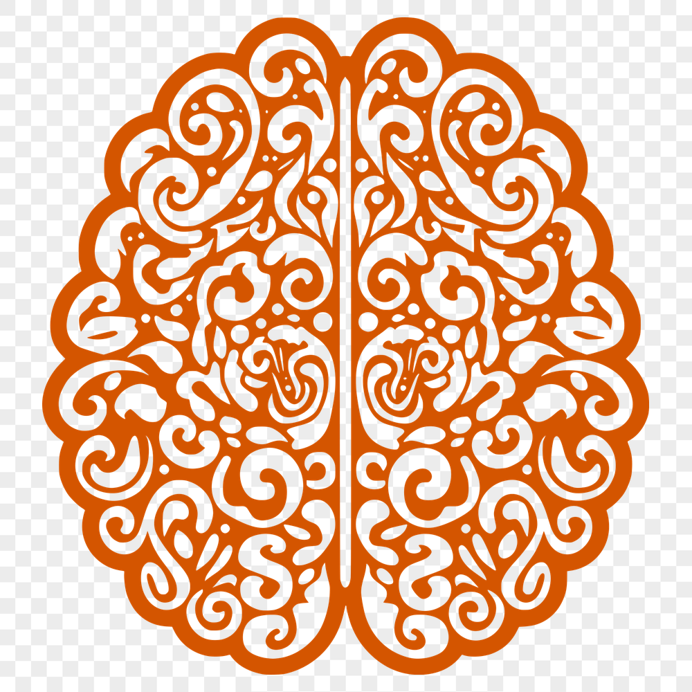 Artistic Brain Vector Illustration