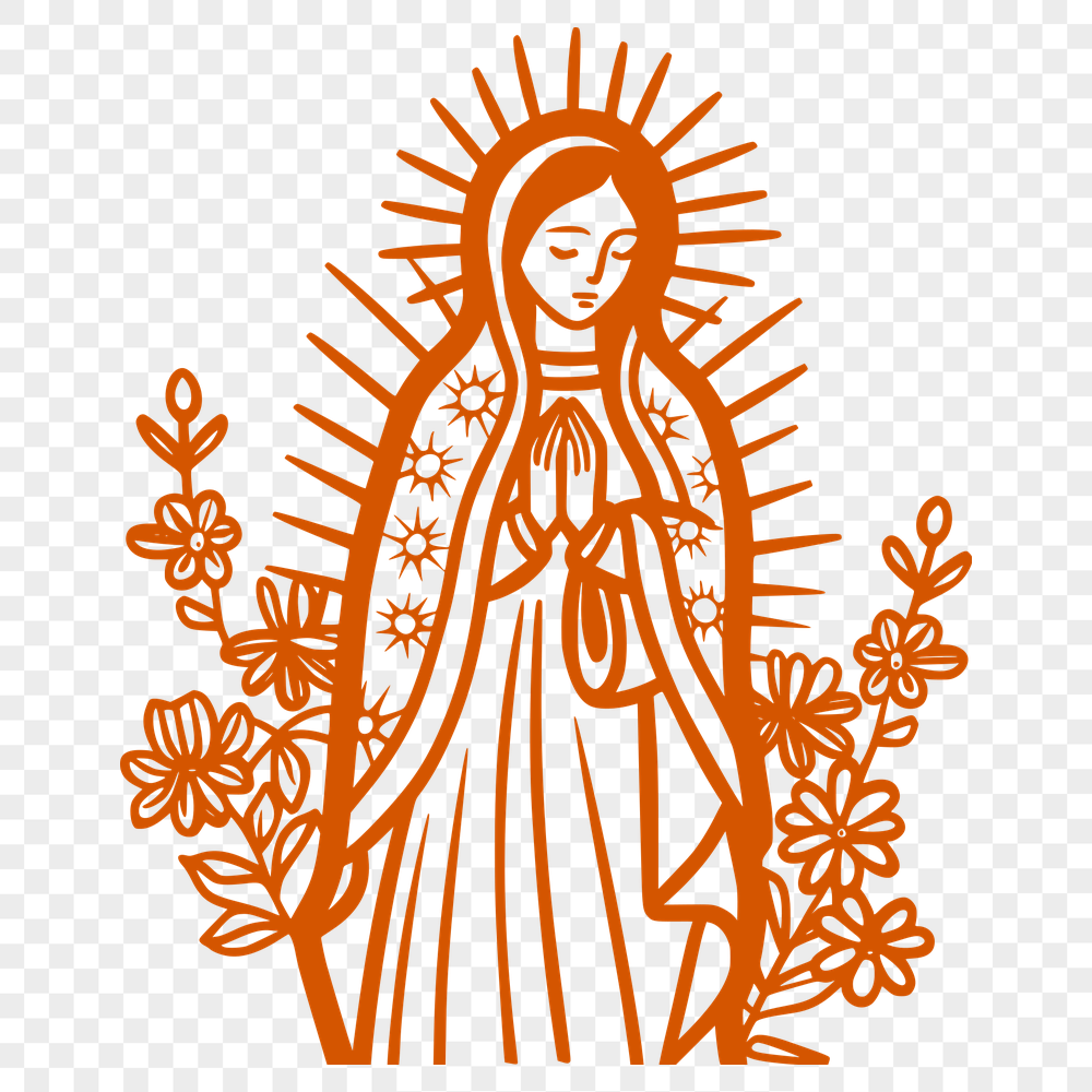 Creative Virgin Mary Vector Drawing