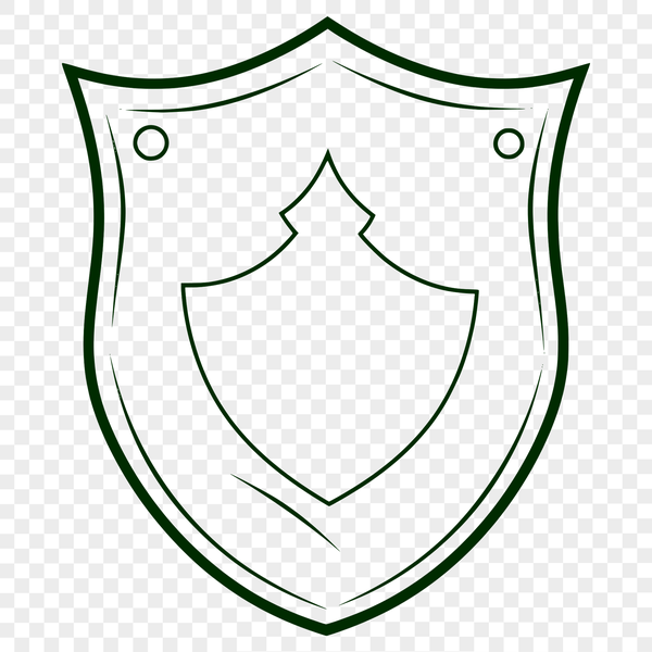 A vector illustration of a shield used as a graphic design element for various applications.